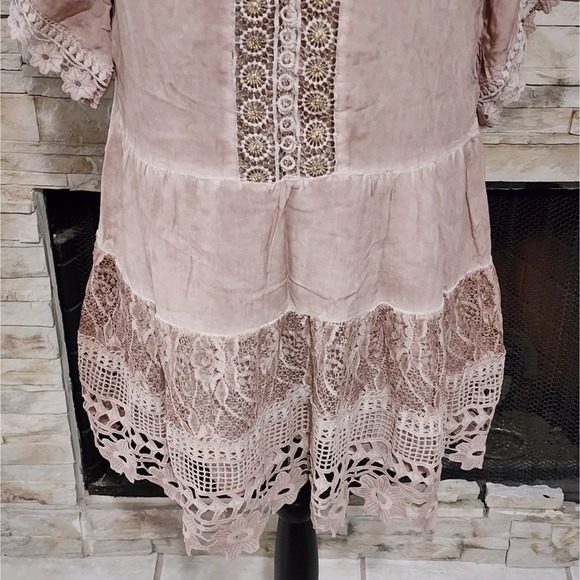 Boston Proper embroidered lace boho flapper style gorgeous dress size medium - Picture 7 of 9